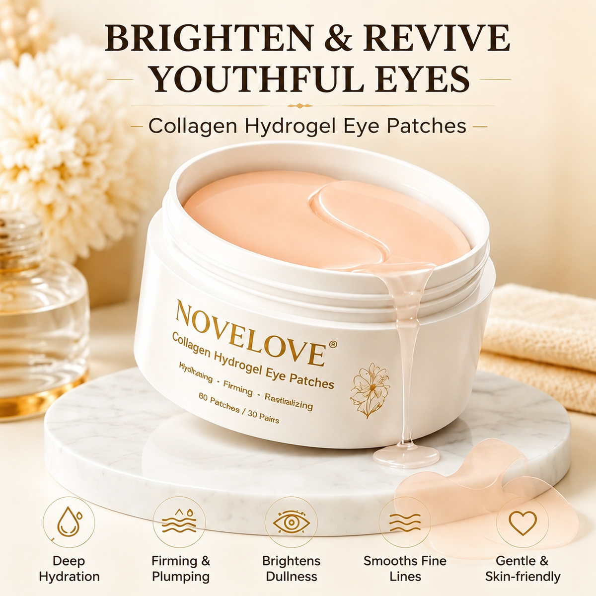 NOVELOVE®Patchs hydratants au collagène pour les yeux