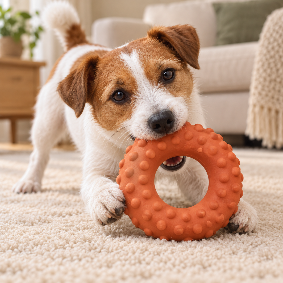 Tailmoraor Textured Ring Dog Chew Toy – Interactive Play Toy for Everyday Fetch and Fun