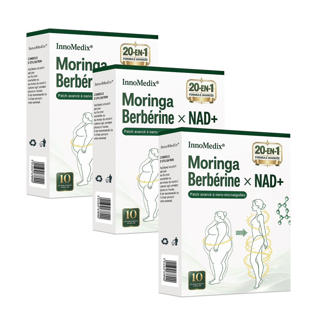 InnoMedix® Moringa Berbérine x NAD+ 20-IN-1 Patch Avancé à Nano-Microaiguilles 🎁