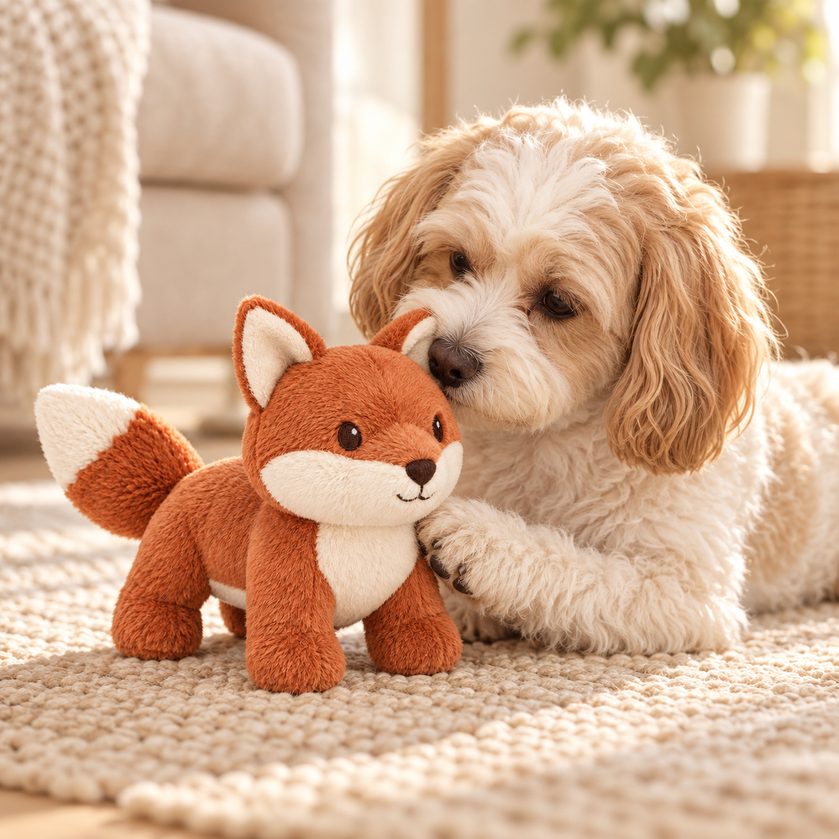 Tailmoraor Plush Fox Toy for Dogs – Soft Interactive Comfort Toy for Everyday Play