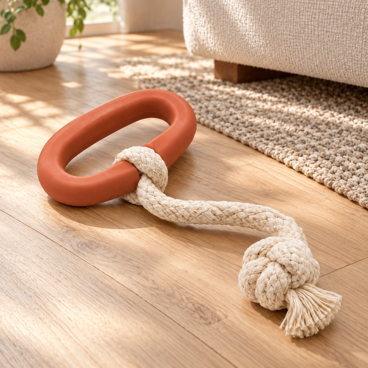 Tailmoraor Rope Tug Toy for Dogs – Interactive Ring Handle Chew Toy for Everyday Play