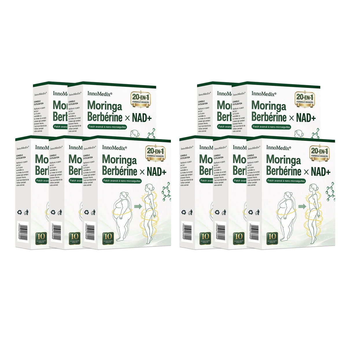 InnoMedix® Moringa Berbérine x NAD+ 20-IN-1 Patch Avancé à Nano-Microaiguilles 🎁