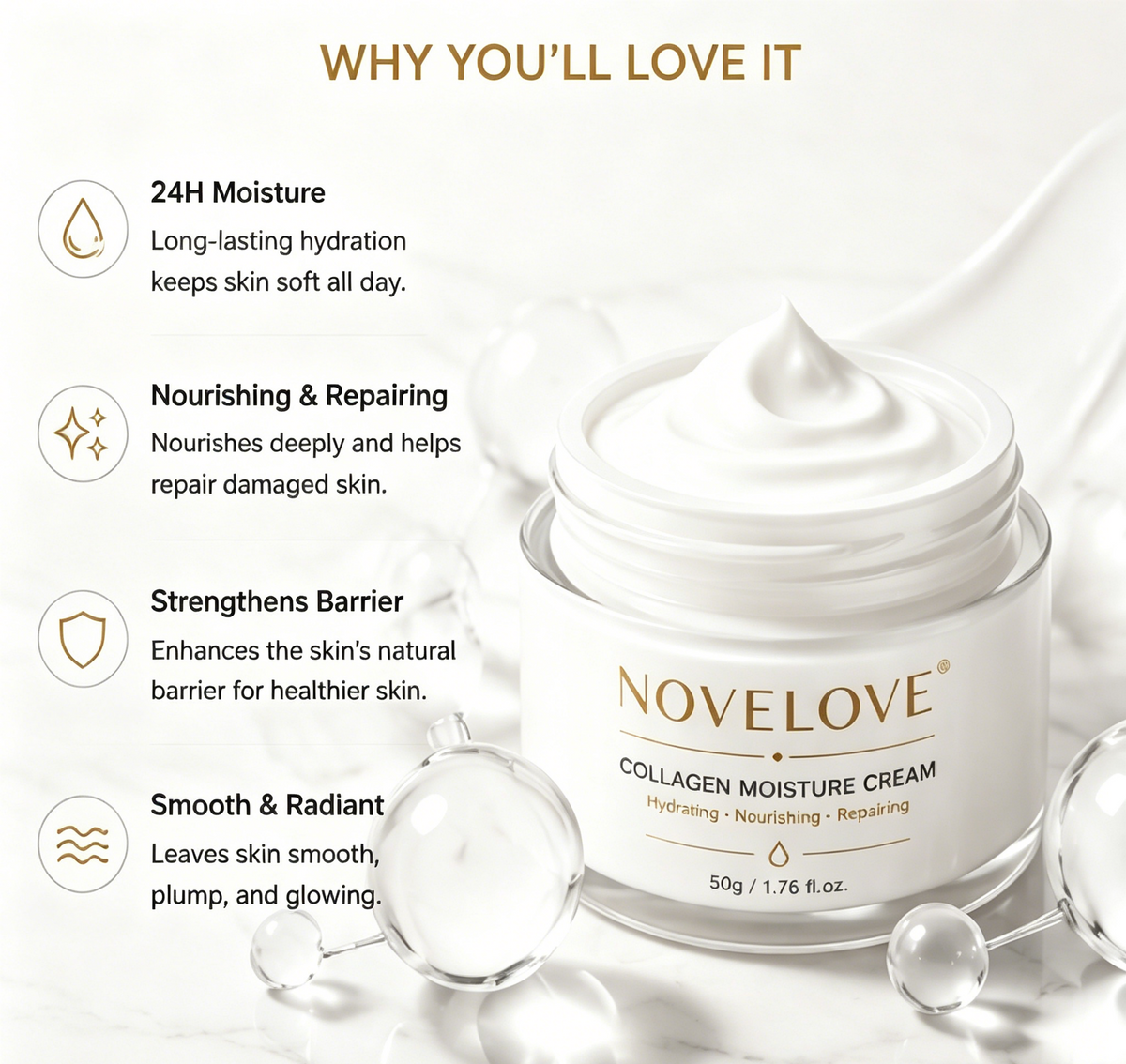 NOVELOVE® Crème régénérante au collagène