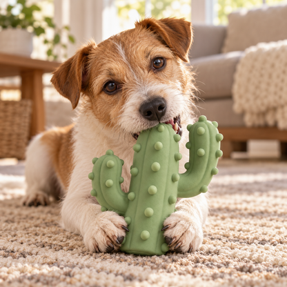 Tailmoraor Cactus-Shaped Dog Chew Toy – Textured Interactive Play Toy for Everyday Fun