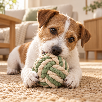 Tailmoraor Braided Rope Ball Dog Toy – Interactive Chew and Play Toy for Everyday Fun