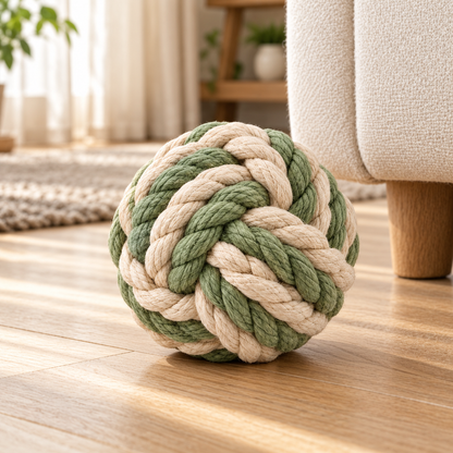 Tailmoraor Braided Rope Ball Dog Toy – Interactive Chew and Play Toy for Everyday Fun