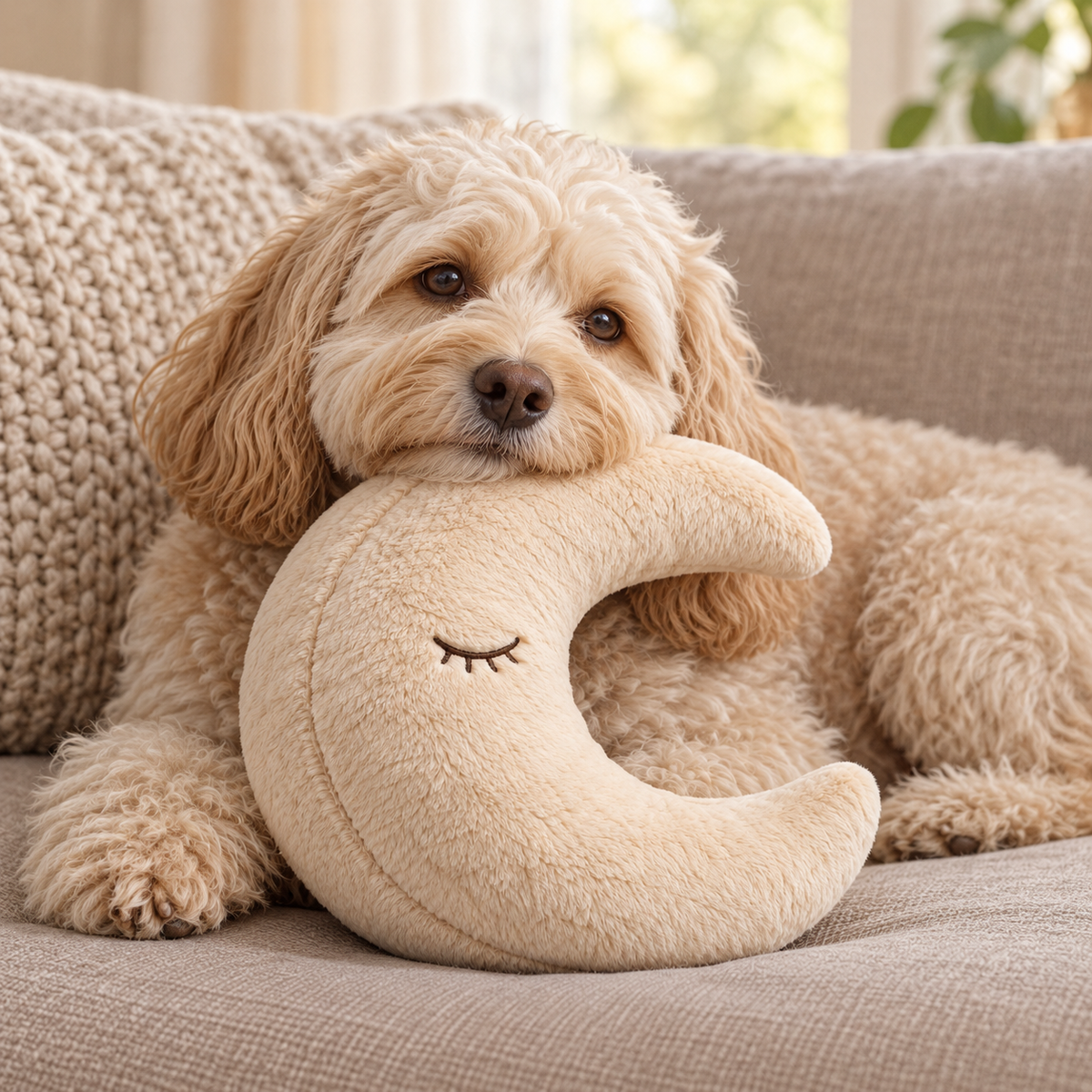 Tailmoraor Plush Moon Toy for Dogs – Soft Interactive Pet Toy for Everyday Play