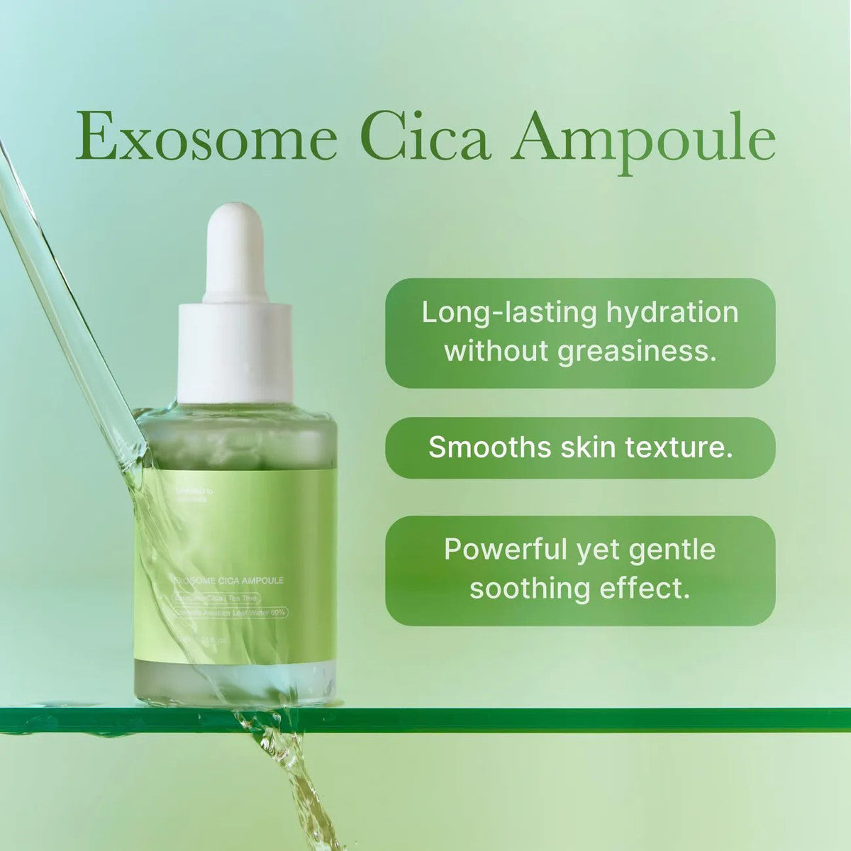 Exosome Cica Ampoulefor Sensitive Skin, Moisturizing & Soothing Serum