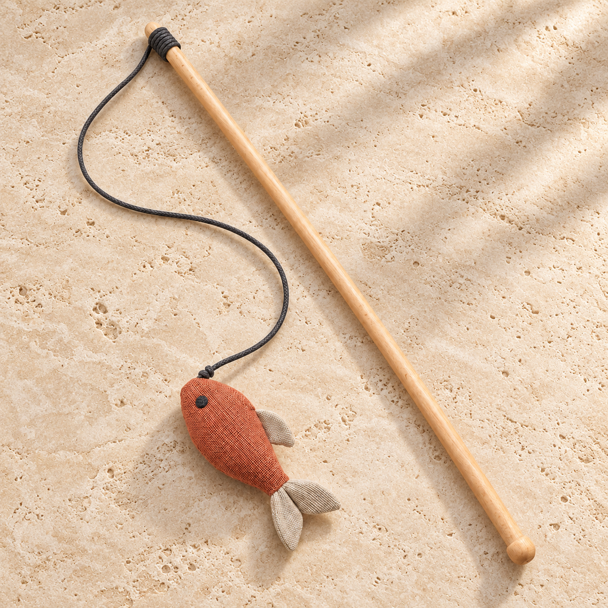 Tailmoraor Interactive Fish Wand Toy for Cats – Teaser Stick Toy for Everyday Play and Fun