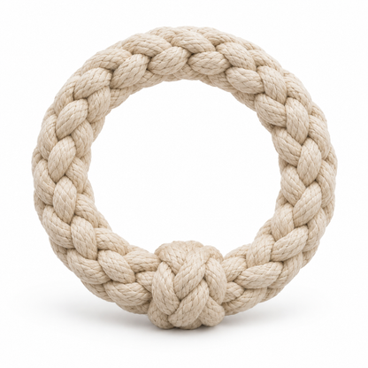 Tailmoraor Braided Rope Ring Dog Toy – Interactive Tug and Chew Toy for Everyday Play