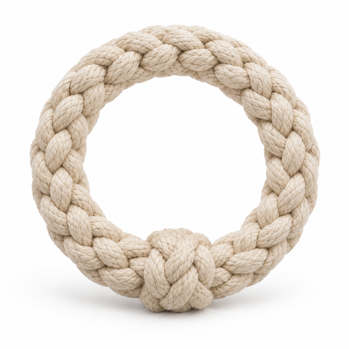 Tailmoraor Braided Rope Ring Dog Toy – Interactive Tug and Chew Toy for Everyday Play